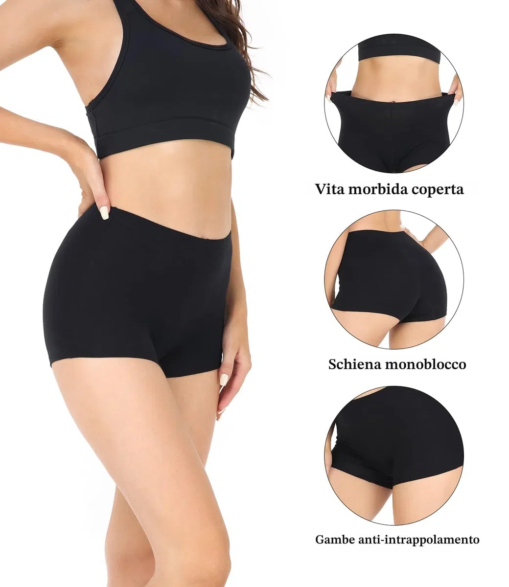 wirarpa Mutande Boxer Donna Culotte a Pantaloncino Cotone Shorts Intimo con Cavallo Cotone Pacco da 4