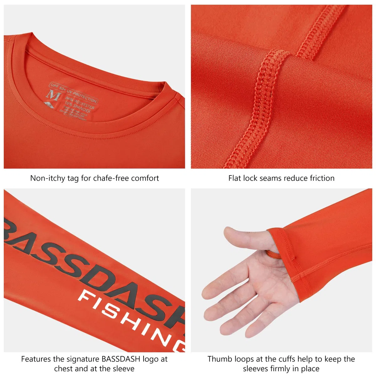Bassdash Maglietta Uomo a Maniche Lunga UPF 50+ Protezione Solare e Asciugatura Rapida FS31M