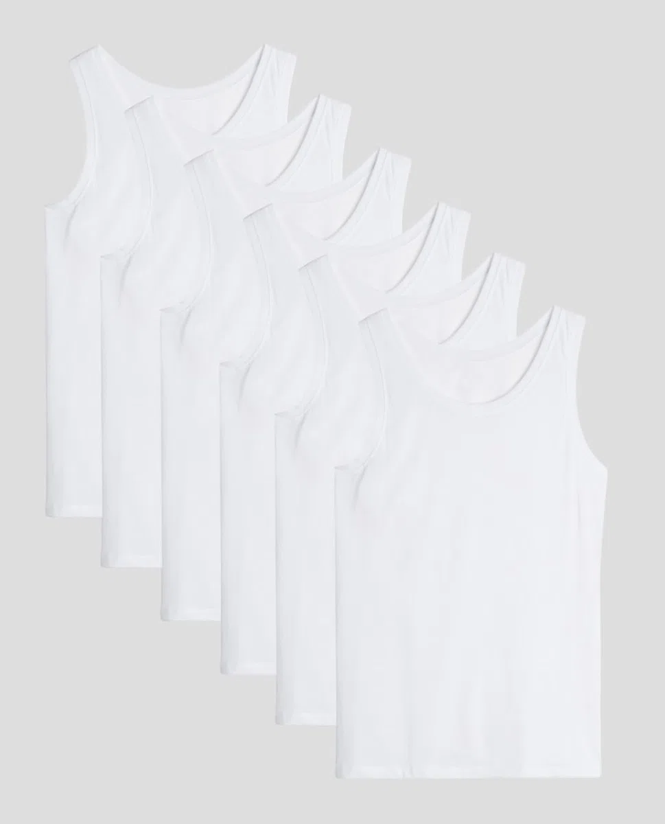 Maglietta | Canotta Intima Uomo Cotone Pettinato 100%. (6pz) Canottiera | Maglia Girocollo o Scollo a V. T-Shirt Superior Premium Cotton
