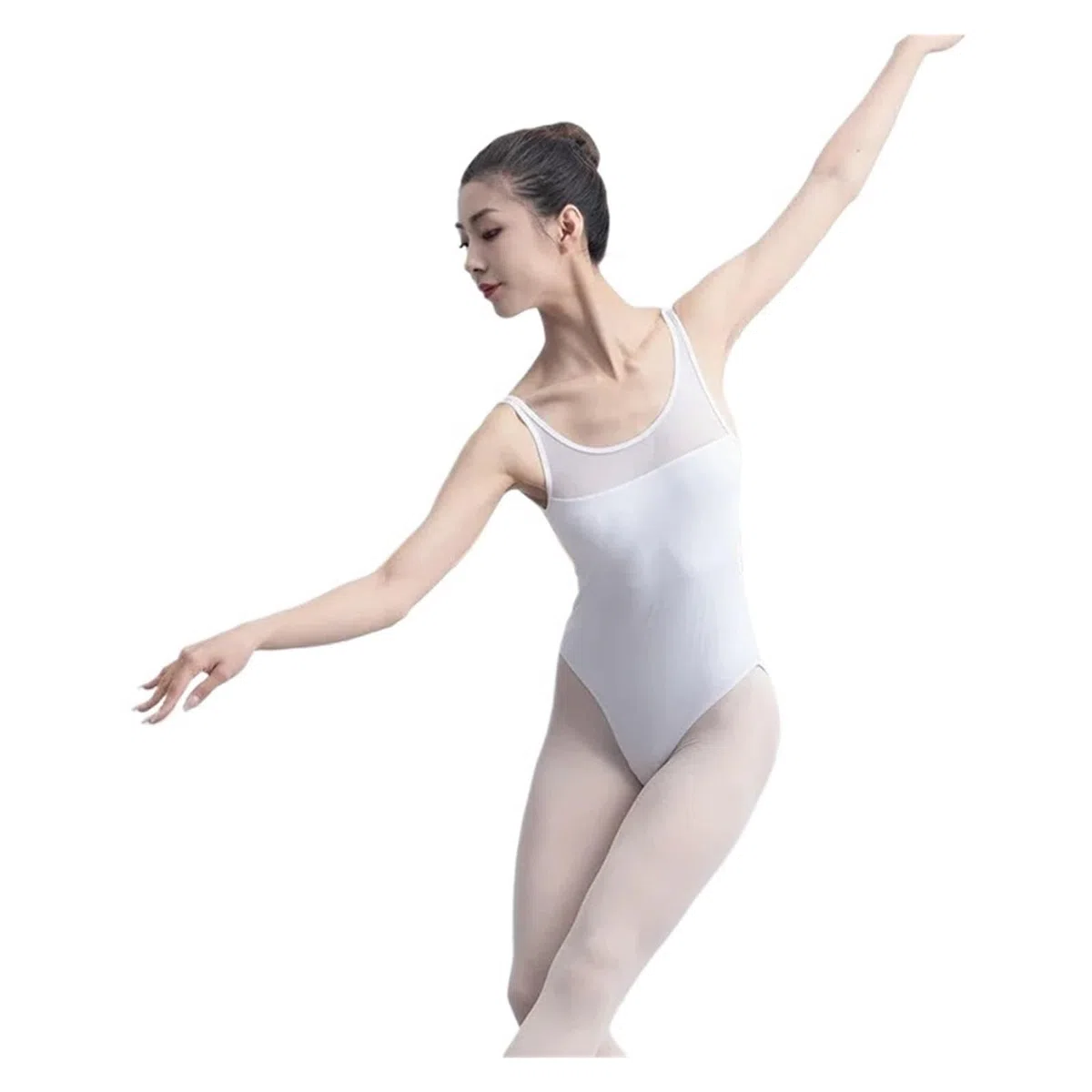 Body Da Danza Classica Per Adulti Body da ballo for balletto bianco da donna con spalline sottili in rete for ragazze, da ballo, pattinaggio, ginnastica, yoga, danza, costumi da bagno Per Ginnastica,