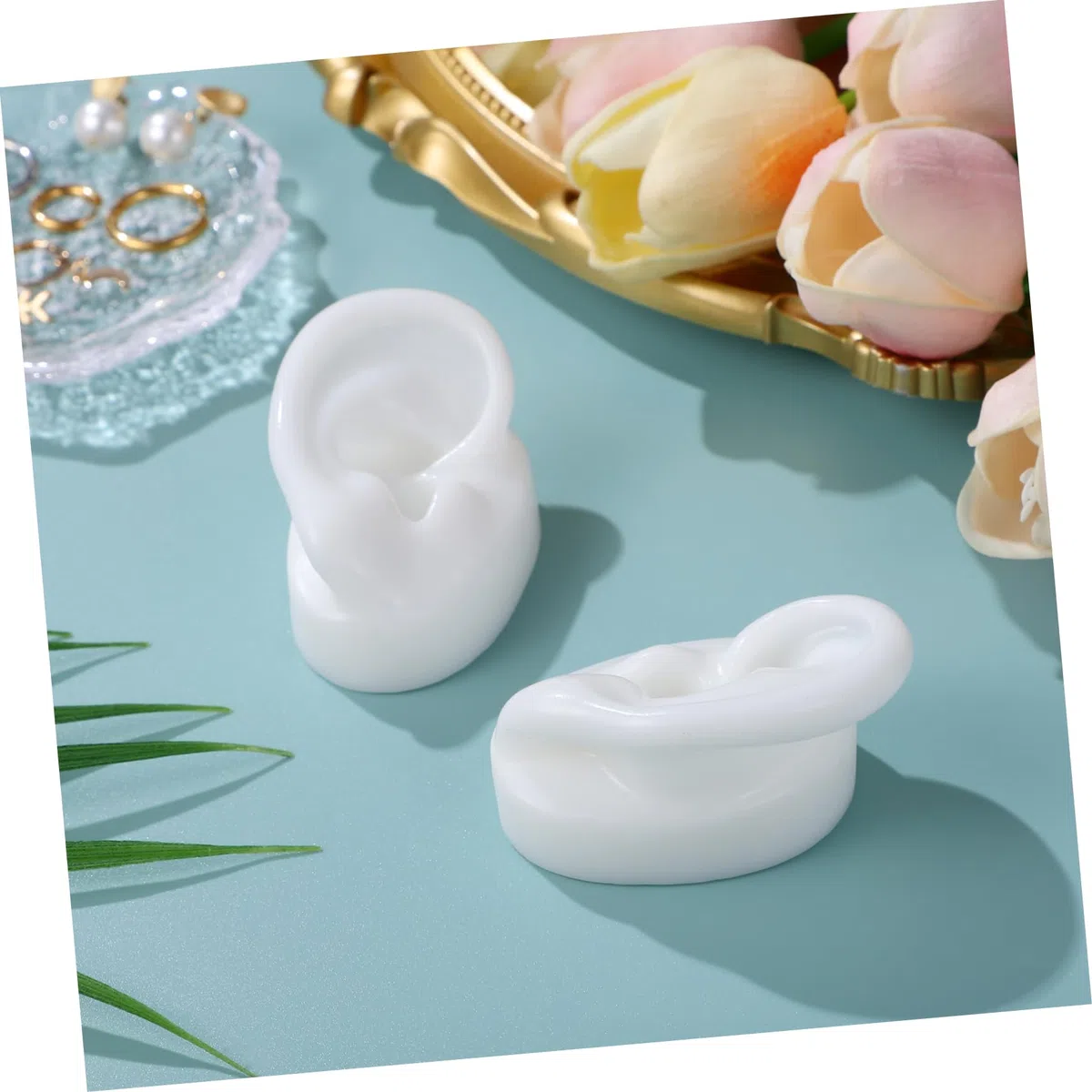 Mipcase 1 paio di orecchini in silicone modello falso realistico artificiale stampi per le orecchie gioielli orecchini espositori puntelli strumenti didattici per piercing
