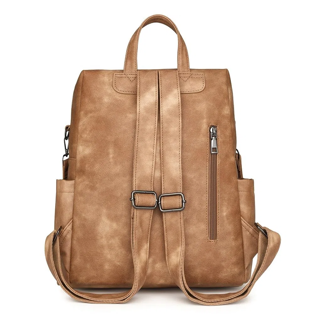 Zaino da donna in pelle PU, zaino casual, alla moda, antifurto, grande zaino da viaggio da donna
