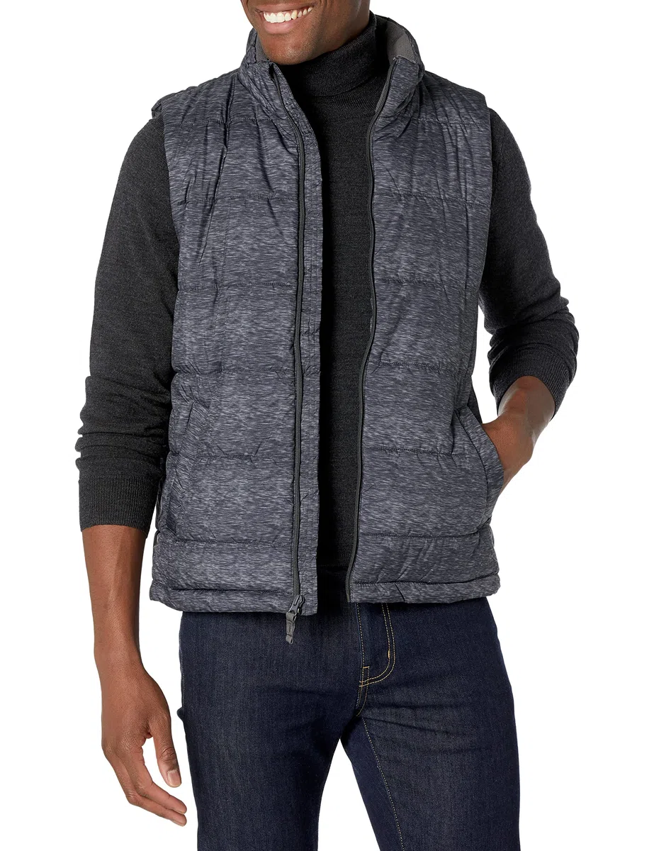 Amazon Essentials Uomo Gilet Imbottito Isolante Foderato in Pile Grammatura Media
