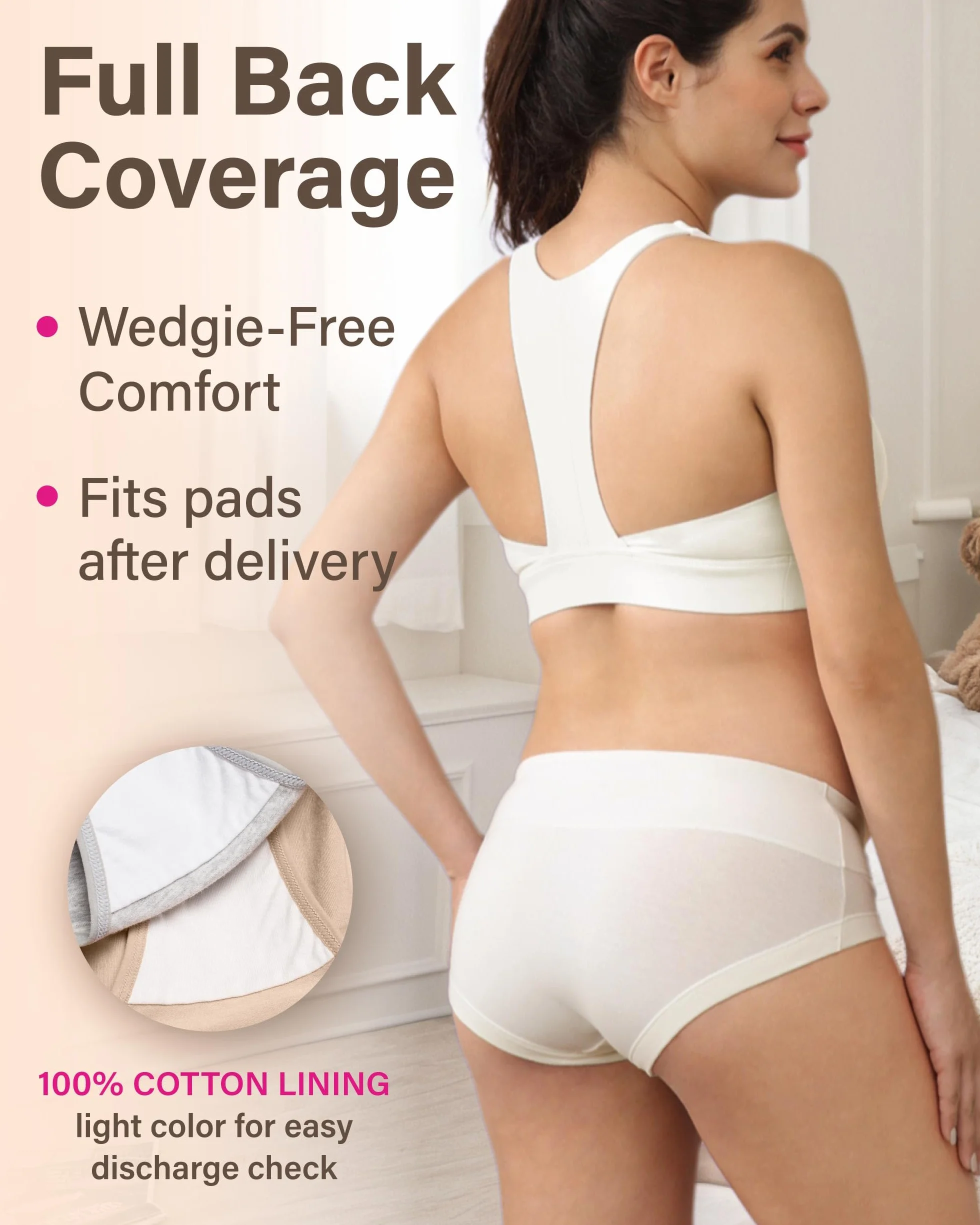 Intimate Portal Mutande Gravidanza in Cotone a Vita Bassa Culotte Premaman e Post Parto