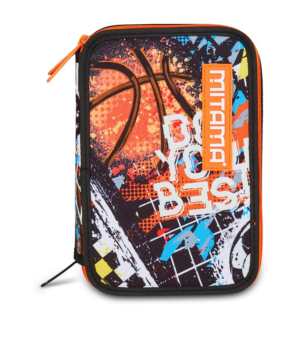 Mitama Astuccio Scuola 3 Scomparti, TRIPLO DOUBLE BALL, Contenuto 47 pz, Completo di Matite, Pennarelli, Portapenne Scuola Elementare Bambino
