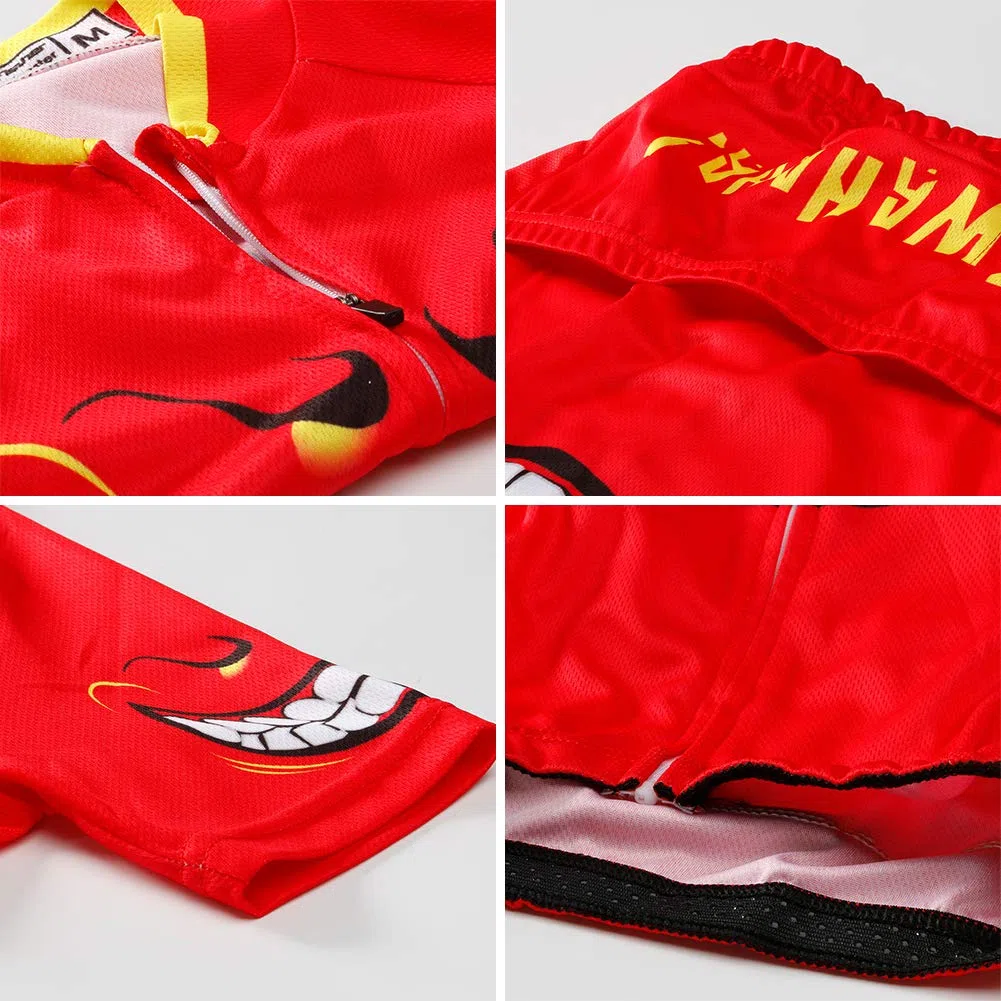 Set Abbigliamento Ciclismo per Bambino Ciclismo Maglia Manica Corta,Maglia Manica Corta + Pantaloni Traspirante