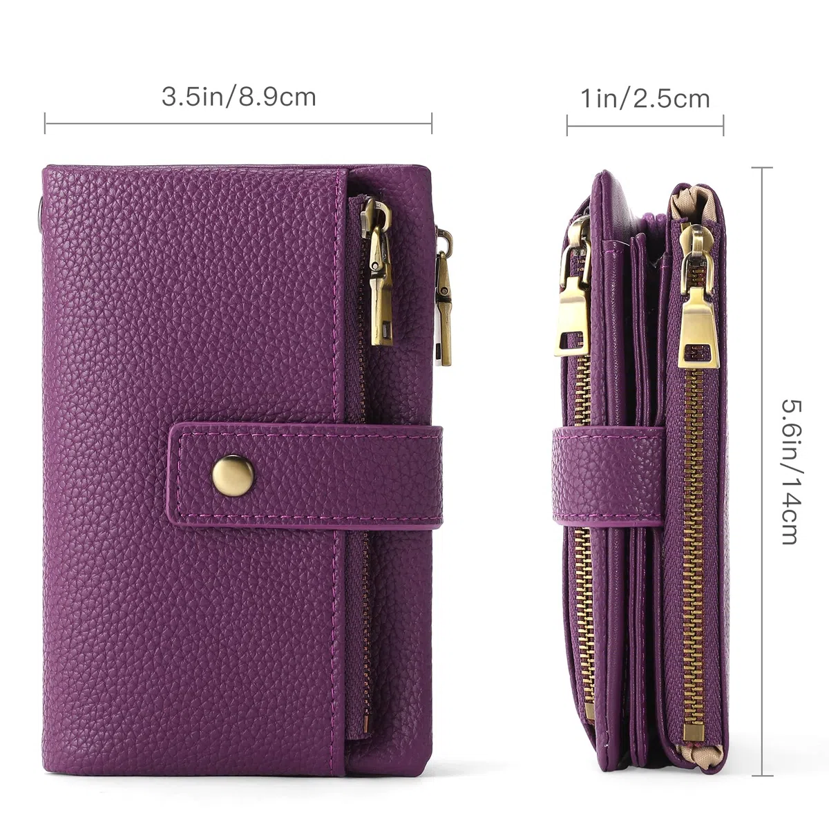 SENDEFN Portafoglio Medio Donna in Pelle con Blocco RFID, Portamonete con Slot per Carte, Scomparto per Monete e Tracolla Staccabile