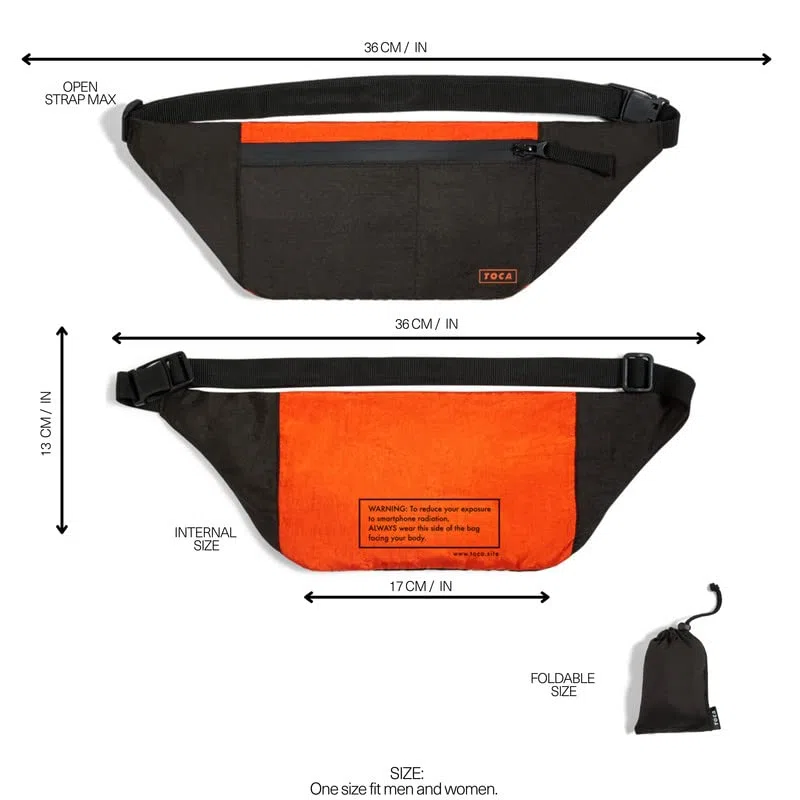TOCA Elegante marsupio protettivo EMF, per uomo e donna, con cinturino regolabile, marsupio, borsa da viaggio, money belt, carta di blocco RFID, verde