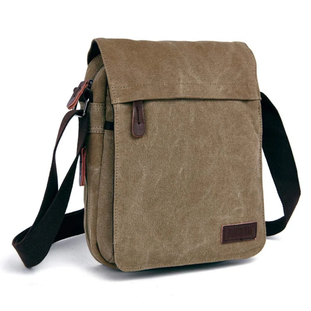 Borsa a tracolla in tela Borsa a tracolla per uomo, cachi, Taglia unica