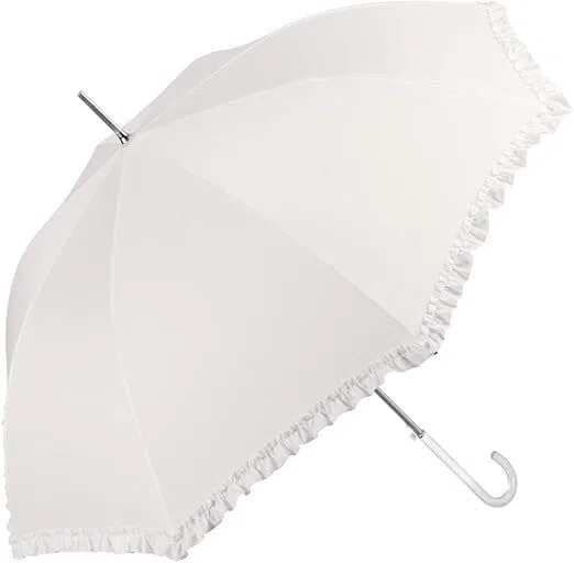Generico Ombrello BIANCO da sposa maniglia bianca automatico umbrella pioggia matrimonio classico lungo elegante cerimonia wedding per foto di classe