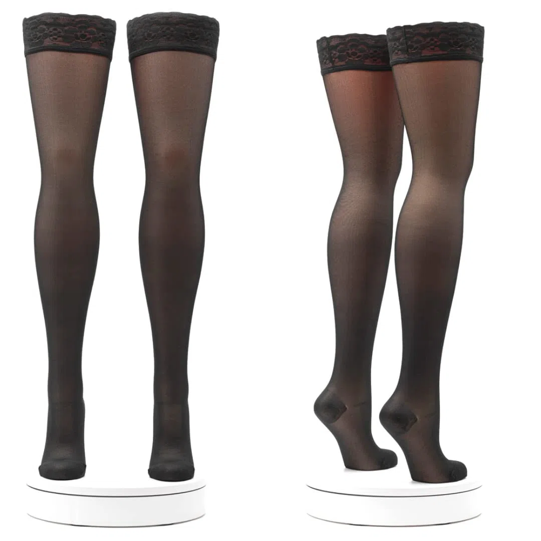 Activa - 2 Paia Calze Autoreggenti Compressione Graduata Donna 140 Denari mm/Hg 16/19, Calze Contenitive Donna per Circolazione Riposanti Curative 100% Made in Italy, Calze Elastiche per Vene Varicose