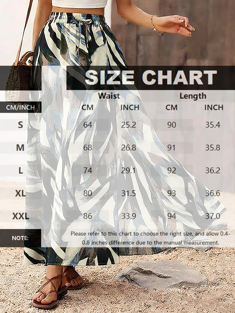 ABINGOO Gonna Lunga Donna Estiva A Linea Elastico Vita Alta con Spacco Boho Stampa Floreale Swing Casual Spiaggia Vacanze Maxi Gonna