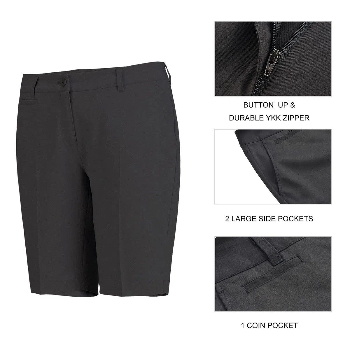 Lesmart Pantaloncini da golf da donna, leggeri, elasticizzati, al ginocchio, lunghezza al ginocchio, da donna, bermuda