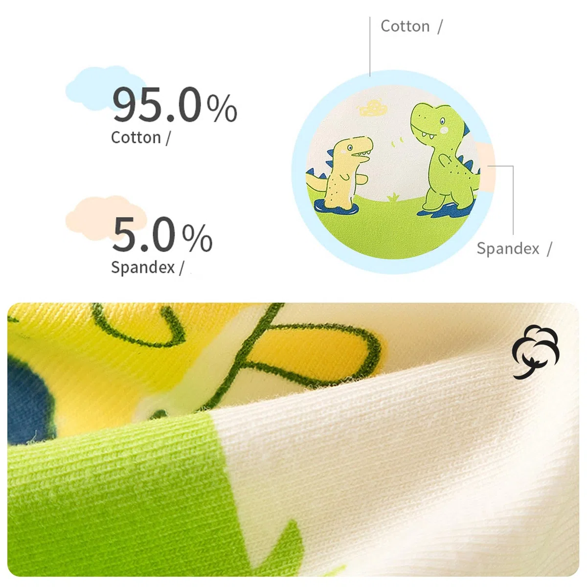 Slip da Ragazzo Biancheria Intima Pantaloni Dinosauro Slip Morbido Cotone per Bambini 2-12 Anni 12 Pezzi