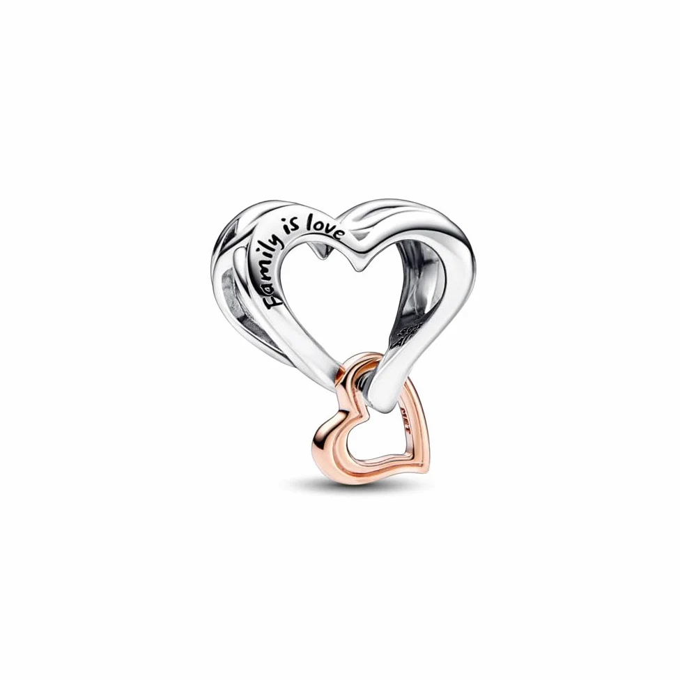 PANDORA Moments - Charm bicolori in argento sterling e placcati in oro rosa 14k