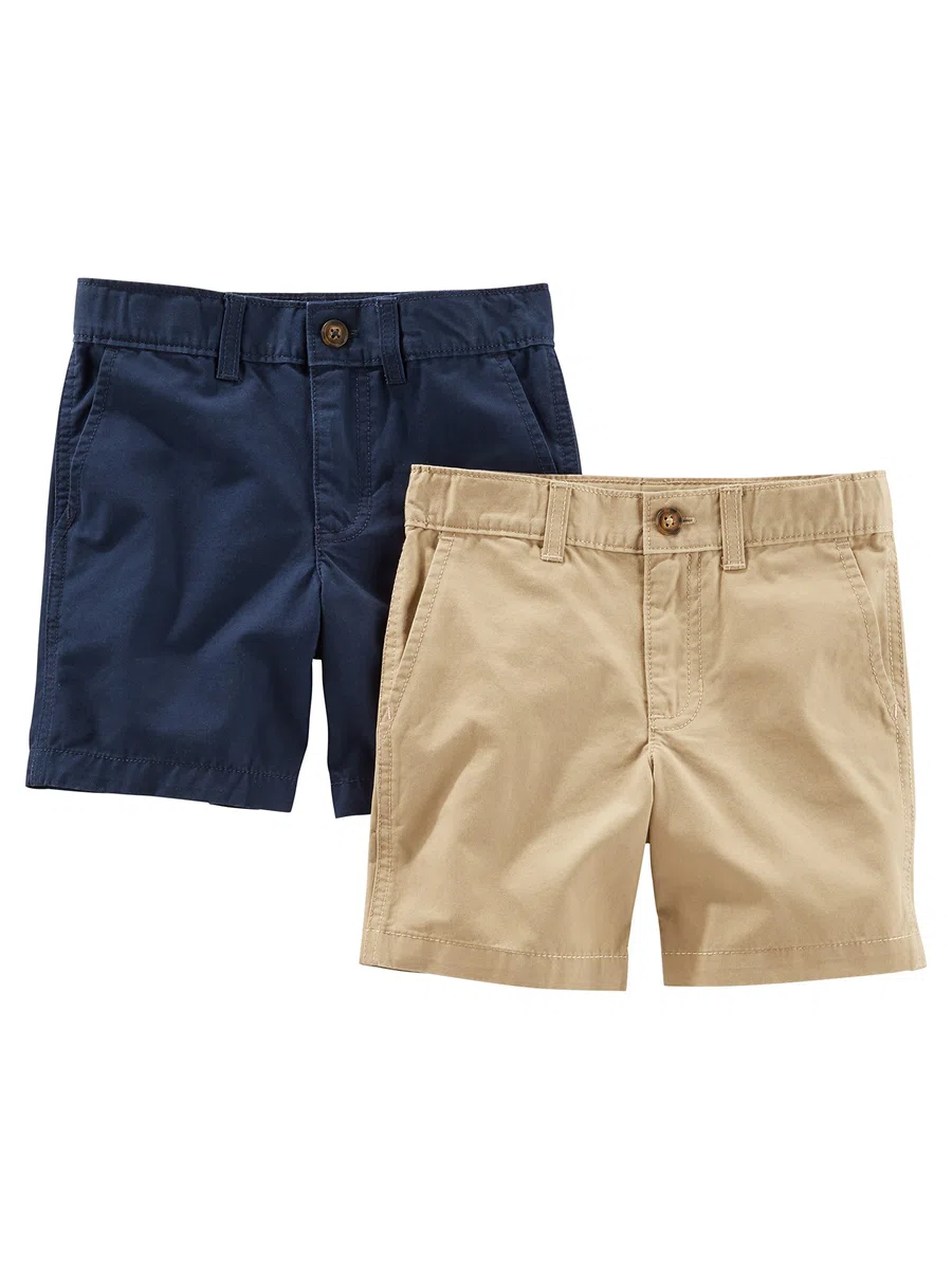 Simple Joys by Carter's - Flat Front Shorts, Pack of 2, Pantaloncini Bimbo 0-24