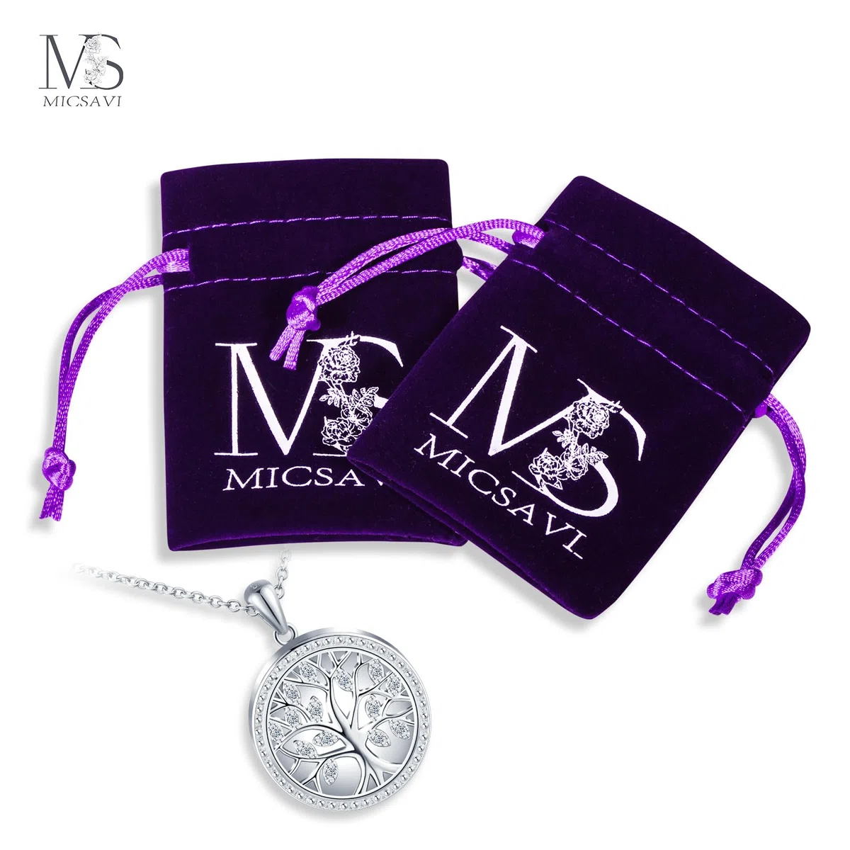 Collana Foto Personalizzata in Argento 925 Medaglione Albero della vita per Donna, Ciondolo Albero Portafoto con Zirconi, Regalo Gioielli per Madre Figlia Fidanzata