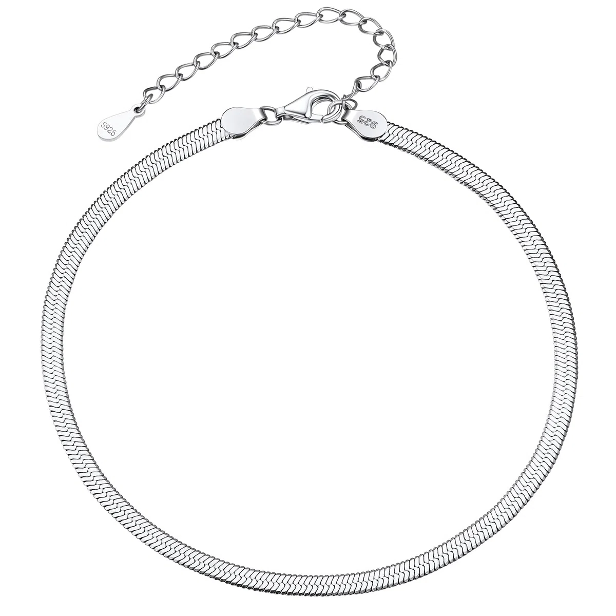 FindChic Cavigliera da uomo e da donna in argento sterling 925 a catenina, cavigliera a catena regolabile argento gioielli d'estate spiaggia vacanze estive