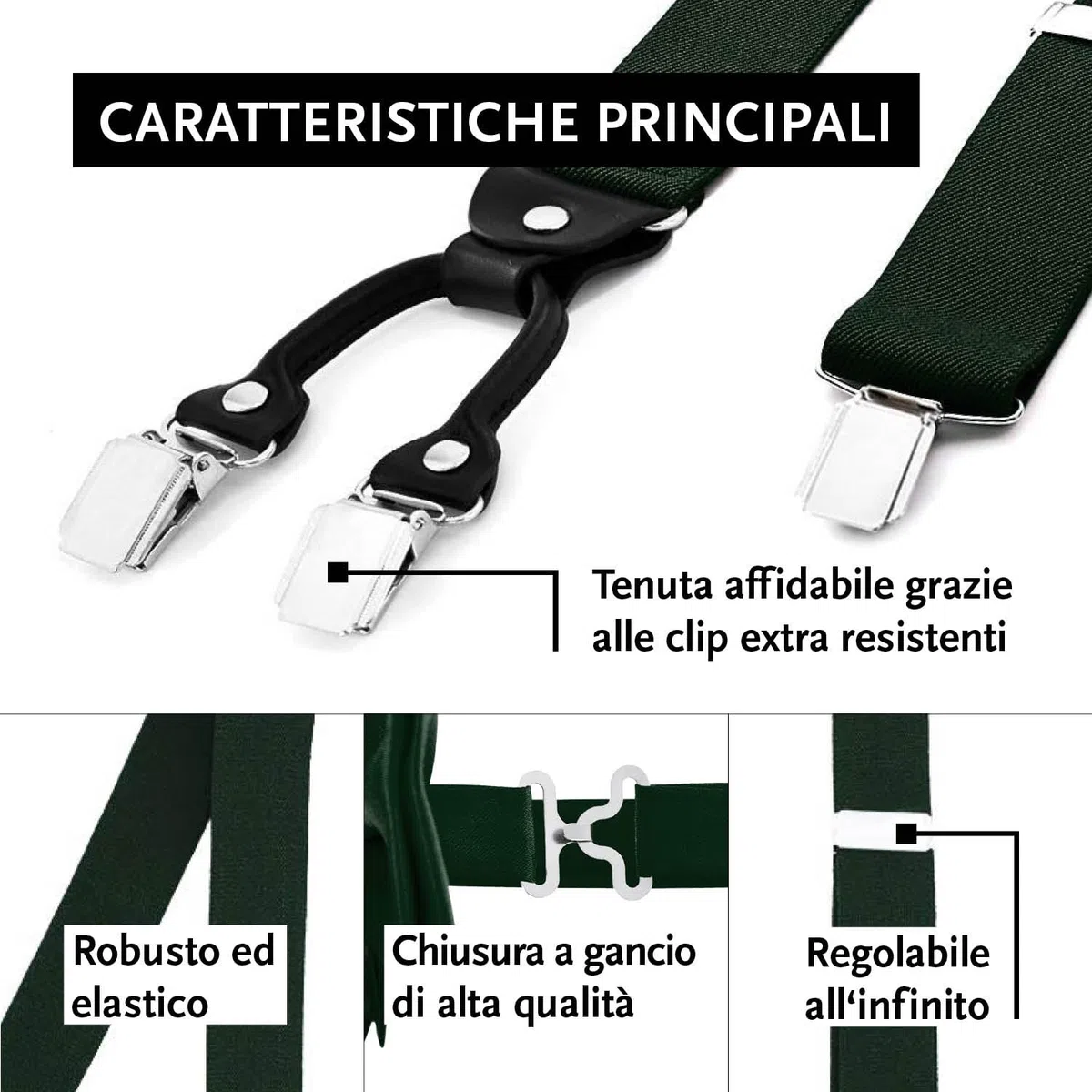 DonDon Set di bretelle eleganti e papillon per uomo, forma a Y, larghezza 3,5 cm, fatto a mano - Accessorio elegante per matrimonio, festa, smoking