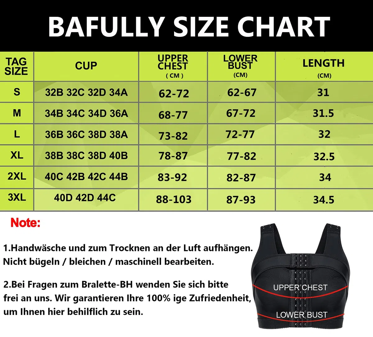 Bafully Reggiseno postoperativo Sportivo con Chiusura Frontale Racerback Rimovibile Reggiseno Imbottito da Donna