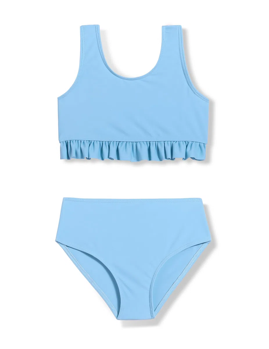Arshiner Ragazze Bikini Set Ruffle Bustier Bikini Slip Bambini Tankini Due Pezzi Costumi da Bagno Estate Stampa Floreale Spiaggia Surf Costume da Bagno 5-14 Anni