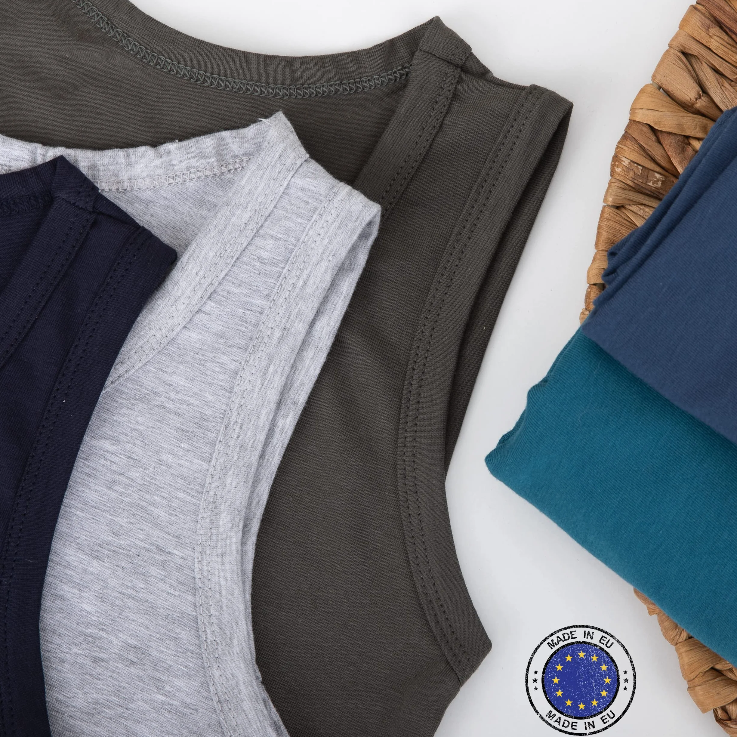 LOREZA ® 5 Canottiere da Bambino in Cotone- Basics - 2-15 Anni