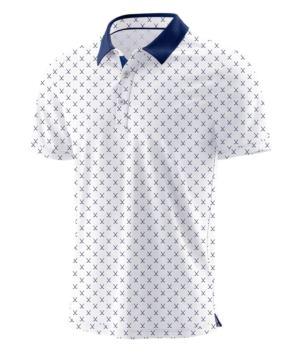 QIXING Polo da golf estiva da uomo traspirante stampata a maniche corte ad asciugatura rapida magliette da golf casual da uomo