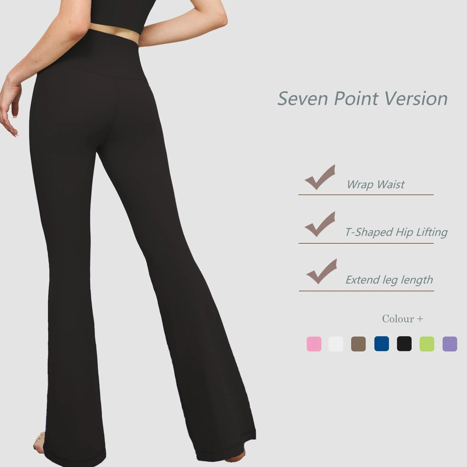 Pantaloni da Yoga Donna a Zampa Vita Alta Controllo della Pancia Pantaloni Elasticizzati Pilates Danza Palestra Leggings Eleganti Sportivi Fitness Casual Allenamento
