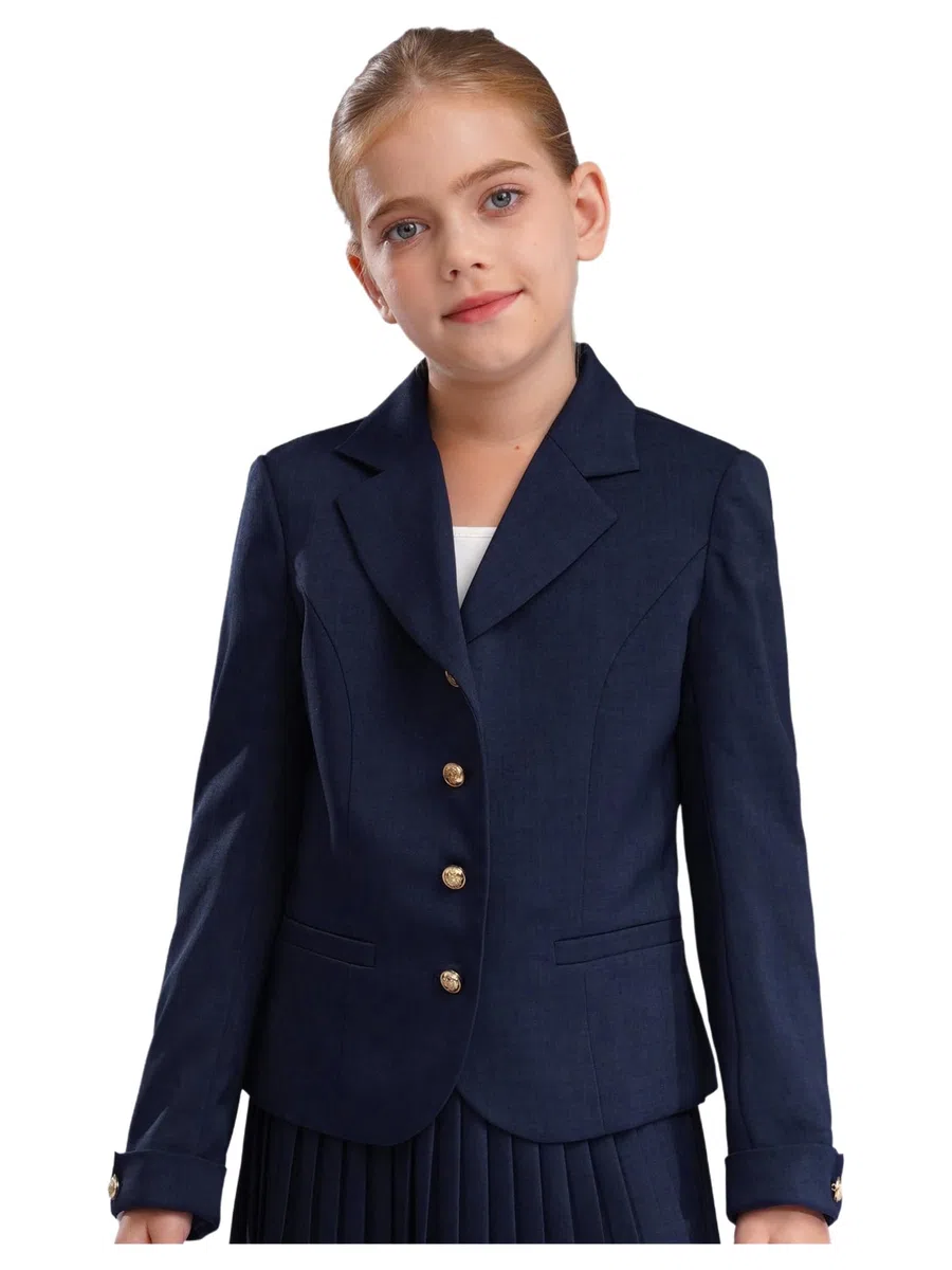 FEESHOW Giacca Elegante con Volant Bambine Giacca Completto Maniche Lunghe Trench Coat con Tasche Laterali Formale Bambine Primavera E Autunno