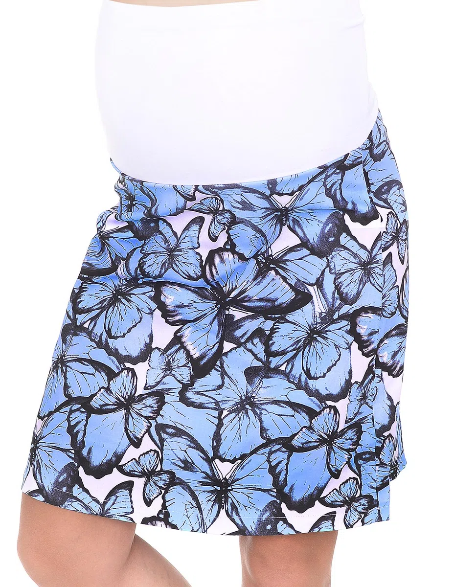 Mija - Gonna Elegante con Fiori Premaman e Gravidanza 1044