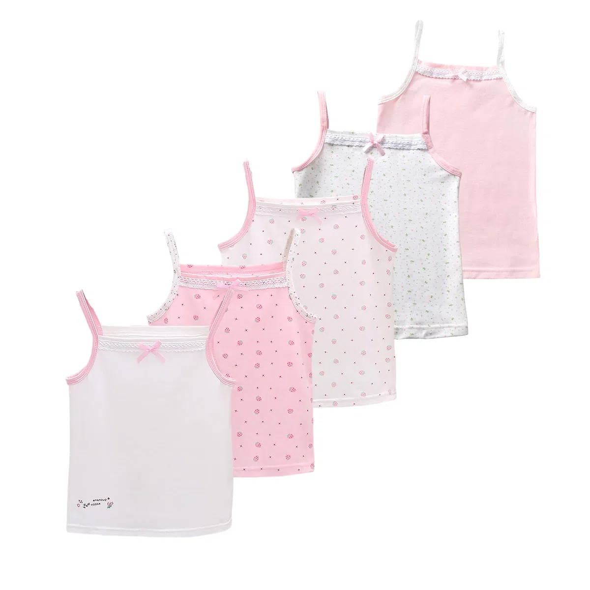 2-10 Anni Cannottiera da Bambina in Cotone Canotta Intima Morbido Traspirante Bambini Canottiere Confezione da 5