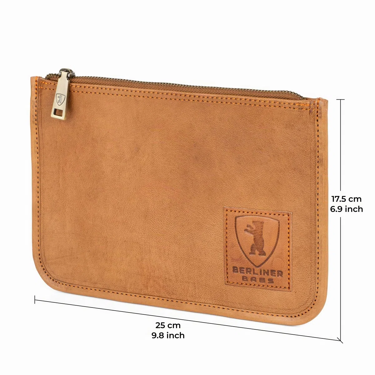 Berliner Bags Cartella Porta Documenti Theo M in Vera Pelle, Organizer da Viaggio con Zip e Laccetto Rimovibile, Porta Passaporto e Accessori, Unisex – Marrone
