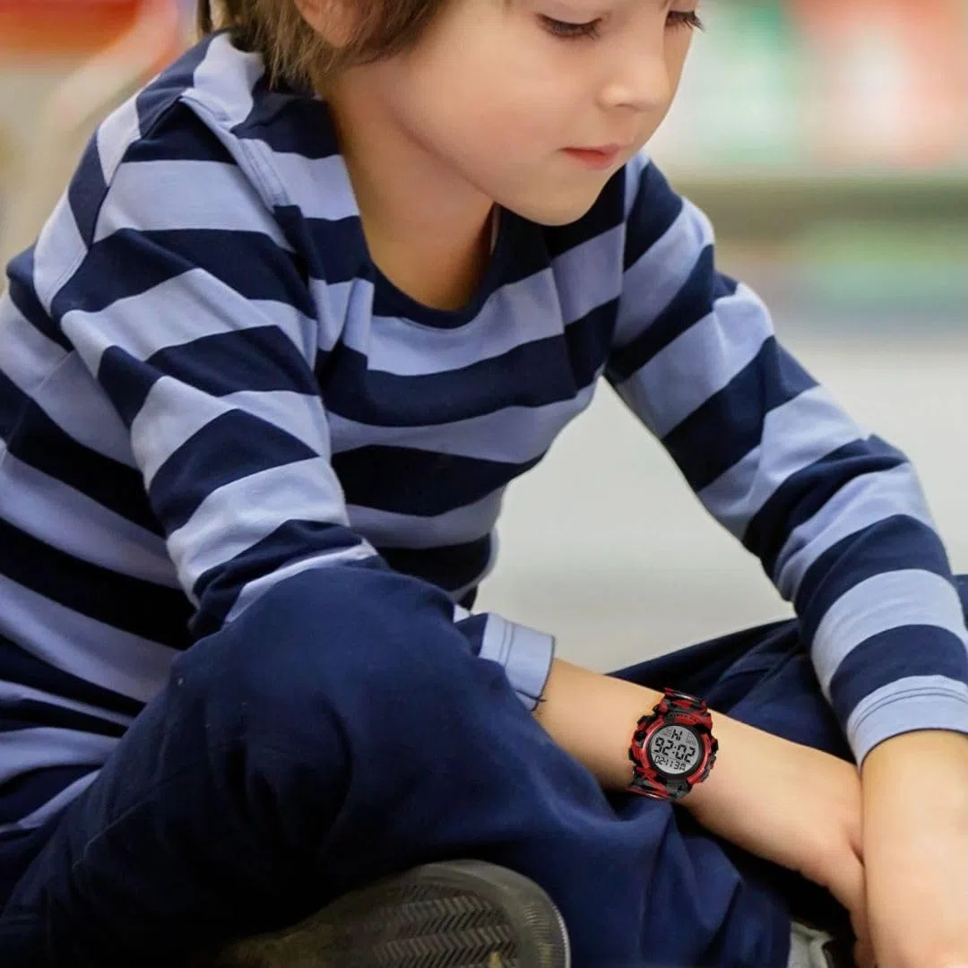 aswan watch Orologio Digitale Bambina Bambino con Sveglia, Cronometro, Data, Luce LED-Orologio da polso Ragazza Ragazzo con Cinturino in Silicone-S/M