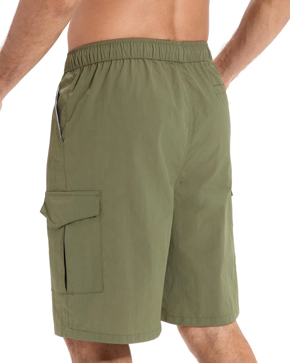 AMZSPORT Pantaloncini Trekking Cargo da Uomo Leggeri Asciugatura Rapida Bermuda Shorts Cintura Elastica 5 Tasche con attività All'aperto, Tempo Libero e Ciclismo