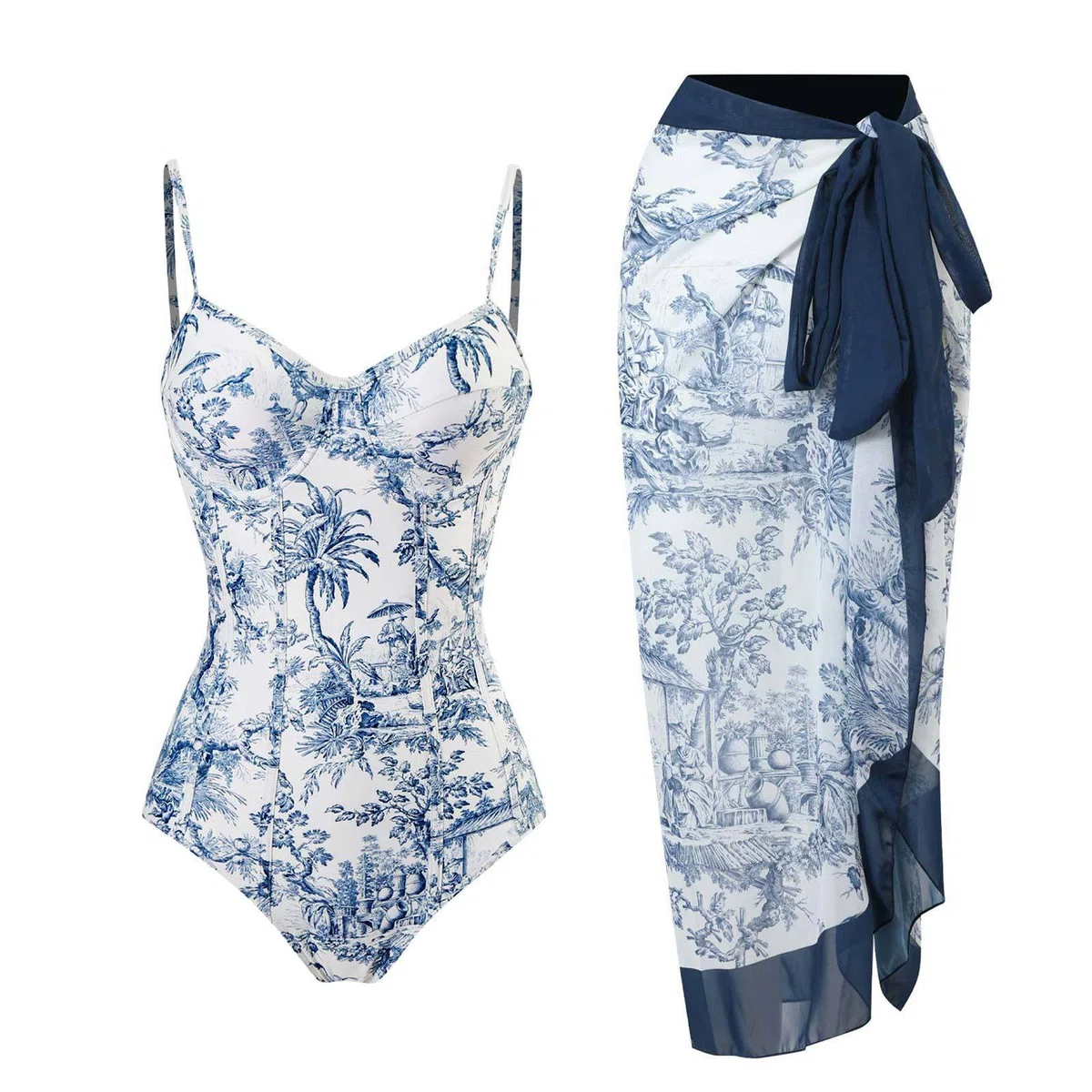 Costume da bagno intero da donna, costume da bagno con controllo della pancia, costume da bagno da donna con stampa vintage monokini costumi da bagno set con copertura