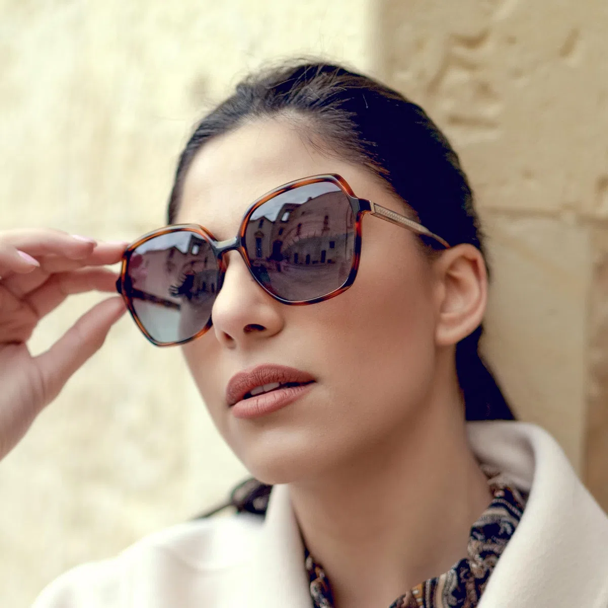 ZENOTTIC Occhiali da Sole Polarizzati Retro Donna Formato Oversize Quadrato Protezione UV400 Occhiali alla Moda per Viaggi Feste