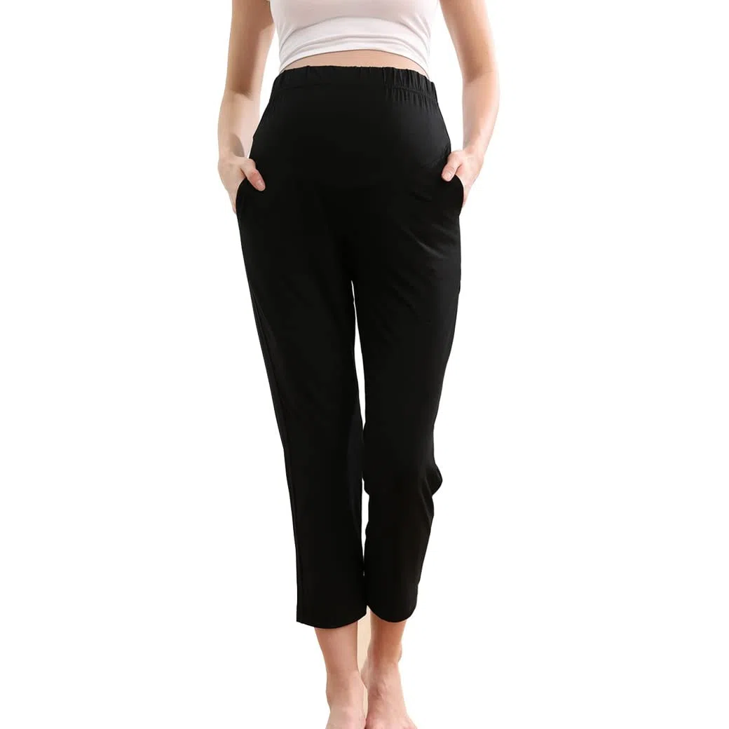COLOMI Pantaloni Premaman da Donna, per Gravidanza, Straight Relax Ultra Comodo Pigiama e Yoga