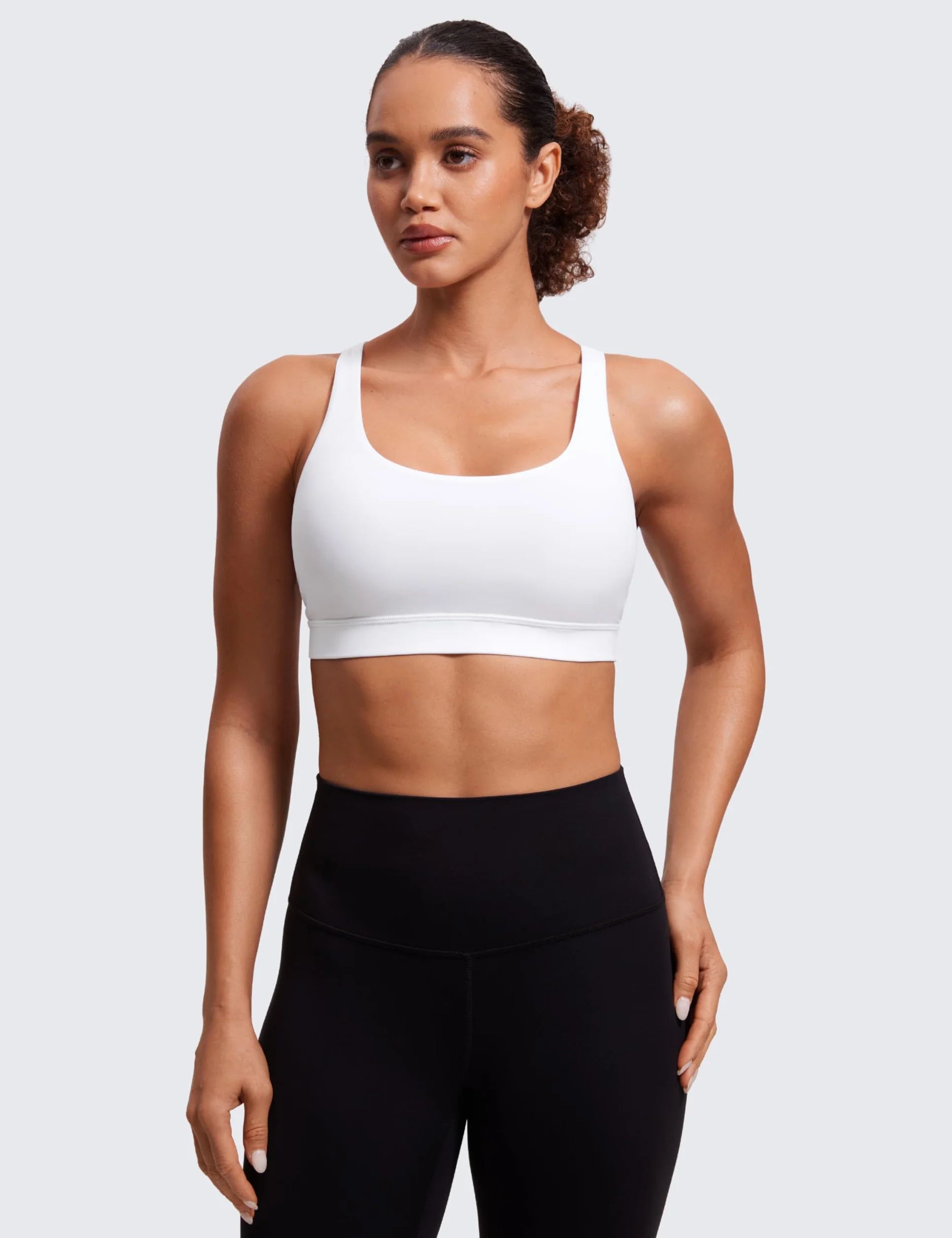 CRZ YOGA Naked Feeling Donna Reggiseno Yoga Imbottito Supporto Criss Cross Back Reggiseno Sportivo