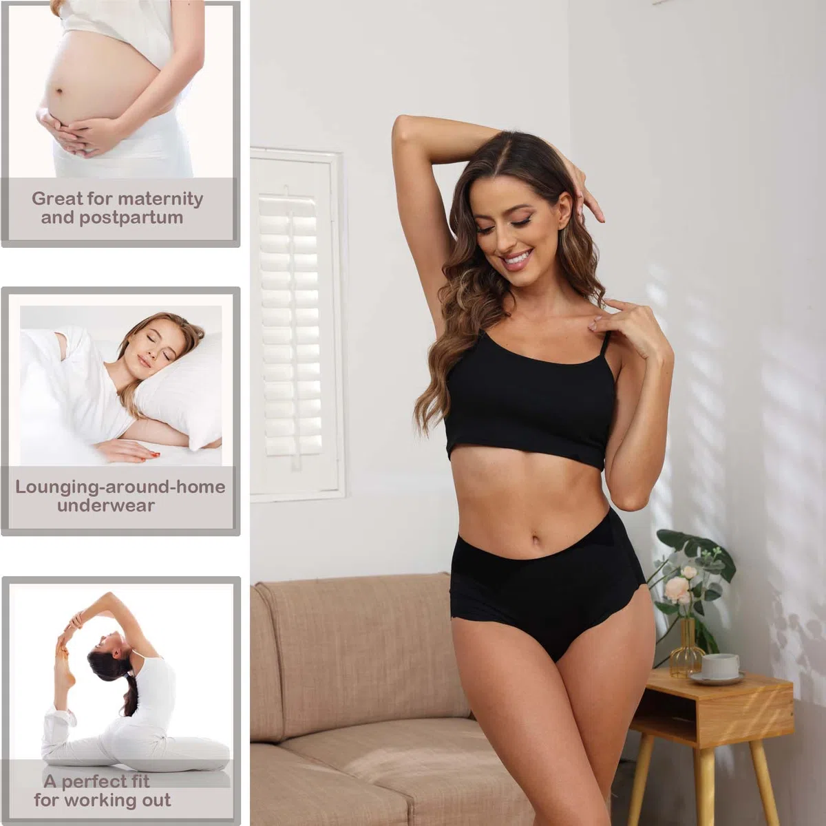 Slip Donna Senza Cuciture,Mutande Donna Vita Alta,Microfibra Culotte Donna Invisibili,Morbide Intimo Sexy Donna,Elasticizzate Comode Mutandine Donna Briefs Pacco da 4(S-3XL)