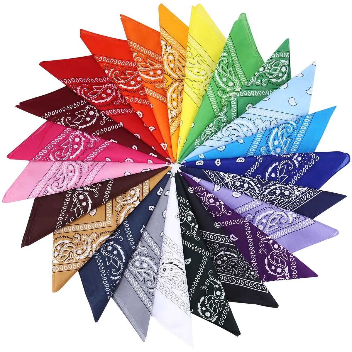 23 Pezzi Bandana Cotone 54x54cm – Bandane Colorate per Donna Uomo Bambina Bambino, Foulard Mare Capelli, Bandana Rossa Blu Rosa Unisex