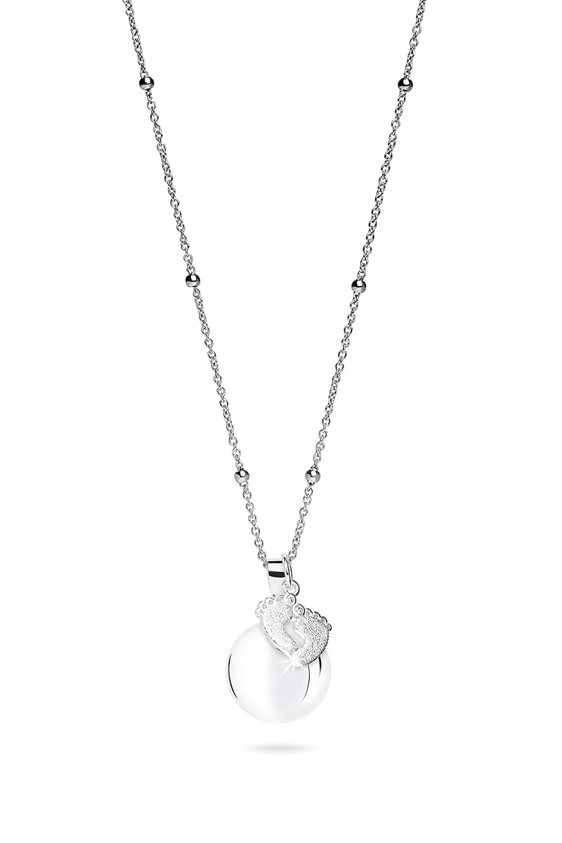 MAMIJUX Chiama Angeli Piedini Mamma Idea Regalo Gravidanza Collana Donna Richiamo degli Angeli Catenina Acciaio