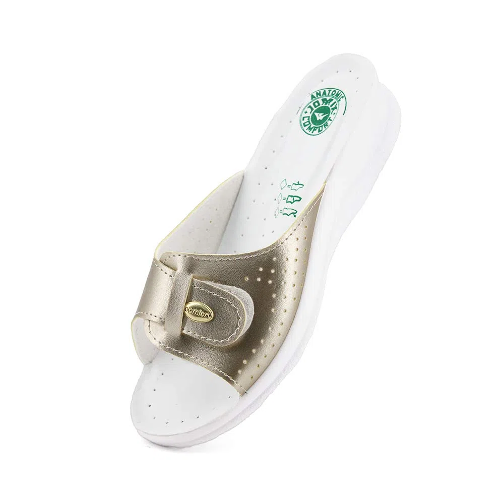 JOMIX Ciabatte Donna Estive Ortopediche Zeppa Comode con Strappo Regolabile Made in Italy Pantofole Casa e Passeggio