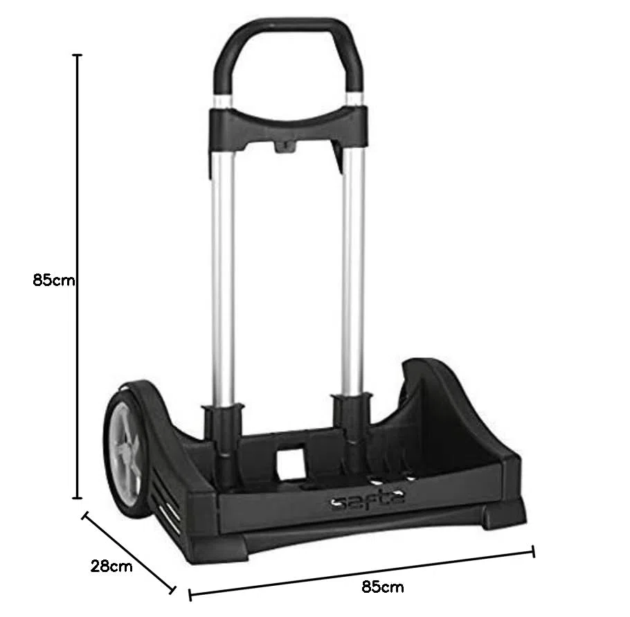 Carrello per Zaino Pieghevole Completamente SAFTA Trolley Nero Porta Cartella