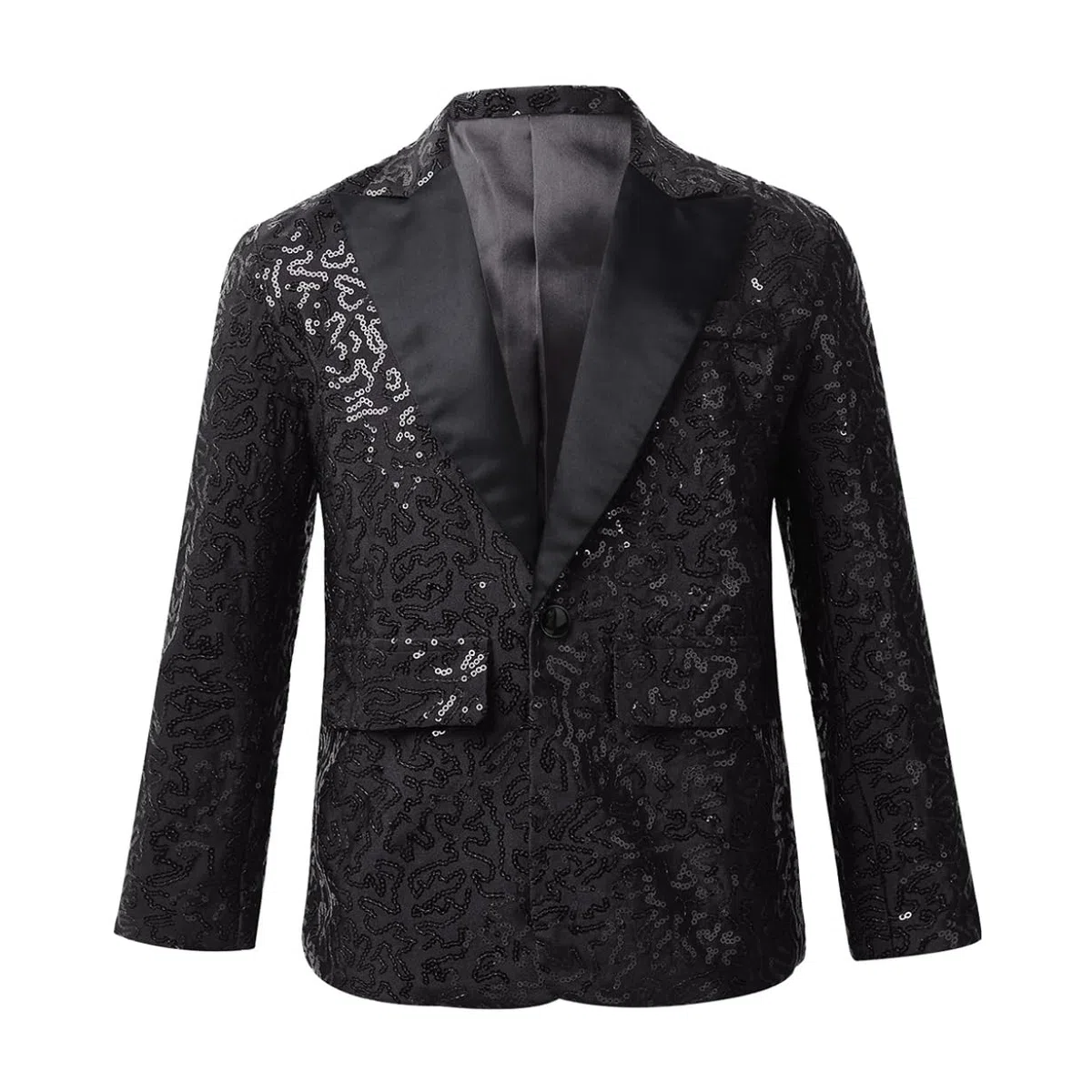 Freebily Blazer Bambini e Ragazzi Giacca con Paillettes Slim Fit Capotto Tuxedo Giacche Eleganti Vestiti da Cerimonia Nuziale Blazer Smoking Battesimo Matrimonio, 6-16 Anni