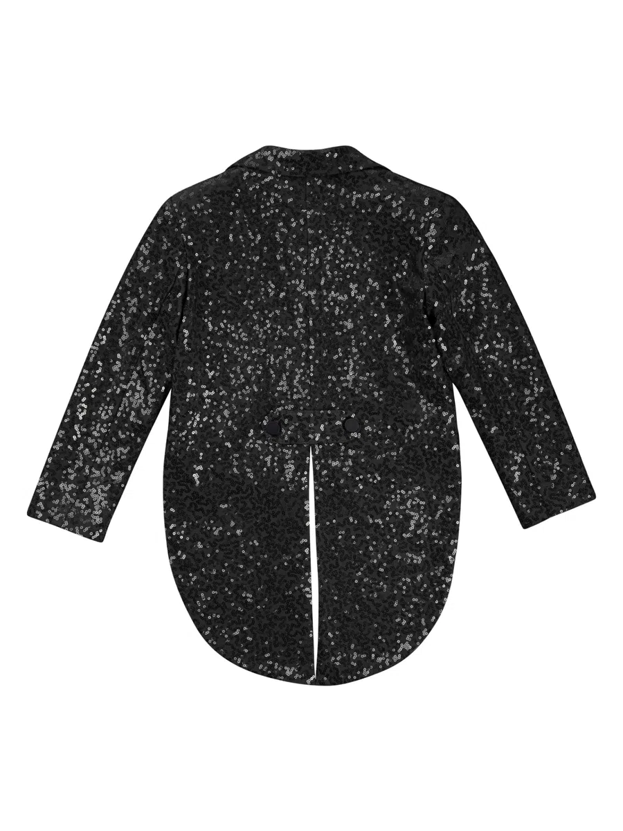 Giacca per Bambini con Paillettes Giacca Frac Scintillante Abito Elegante per Matrimonio Giacca Blazer Cappotto Abiti per Jazz Disco Street Dance