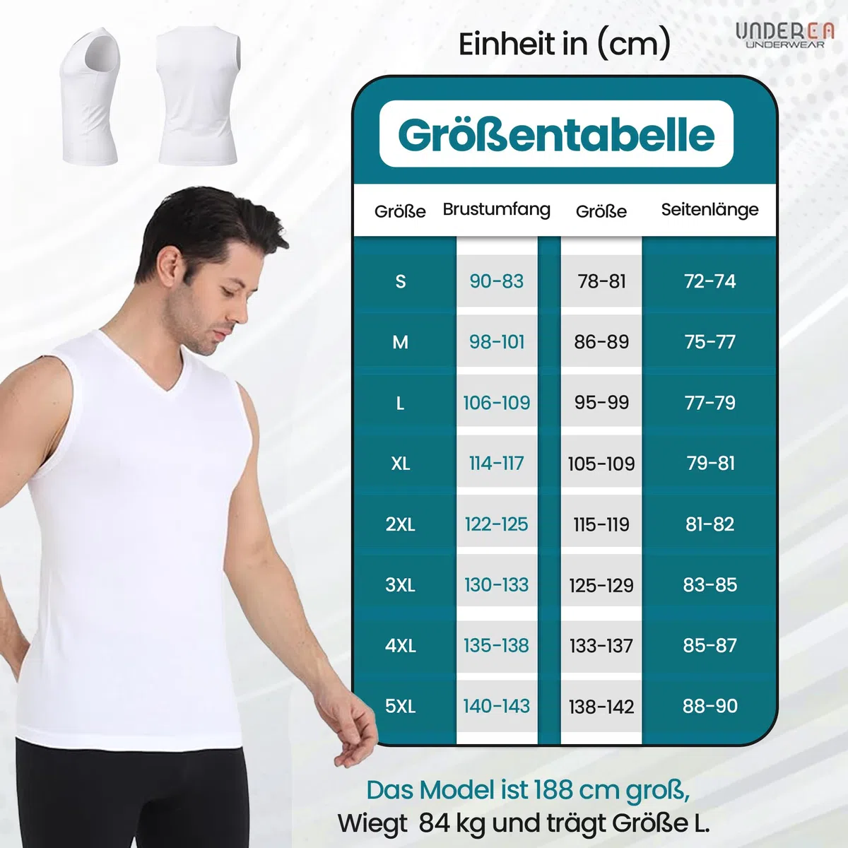 Canottiera da uomo, confezione da 3, 100% cotone, traspirante, scollo a V