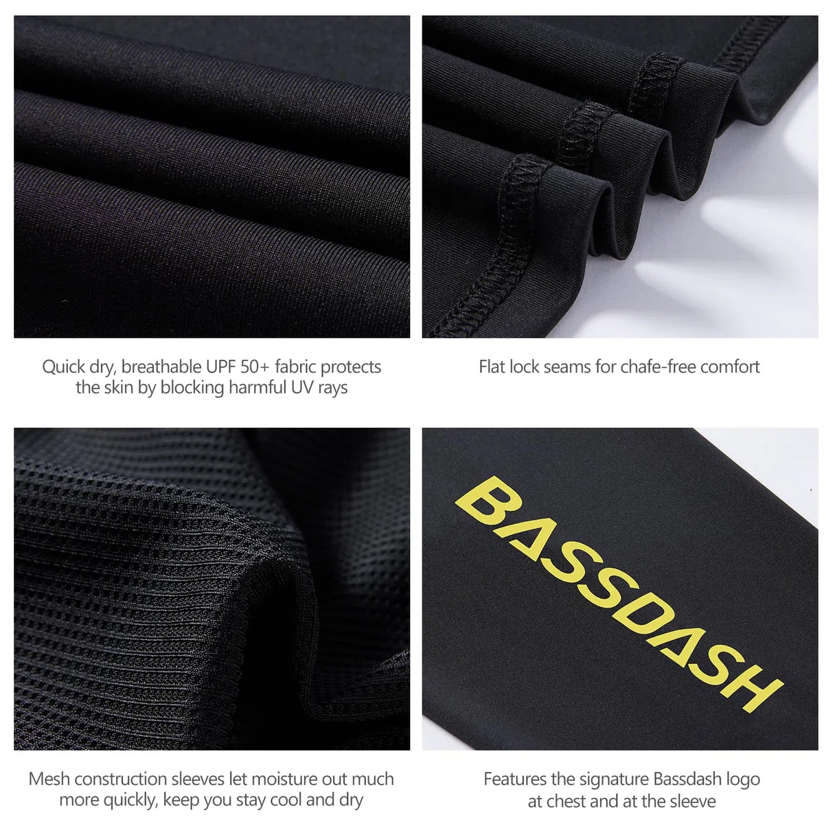 Bassdash Uomo UPF 50+ Coulisse Pesca Felpa con Cappuccio Protezione Solare UV Manica Lunga Escursioni all'aperto Magliette con Cappuccio FS33M