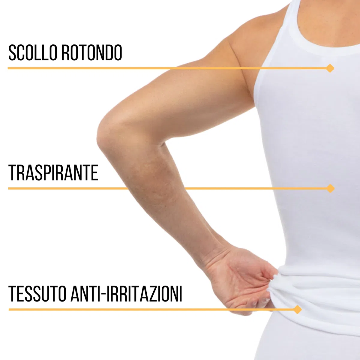 VP PINUCCIO VENEGONI Set 3 Canottiera Intima Uomo Spalla Stretta Cotone Mercerizzato 100% Canottiere Vogatore Intimo Canotta Spallina Canottiera Bianca