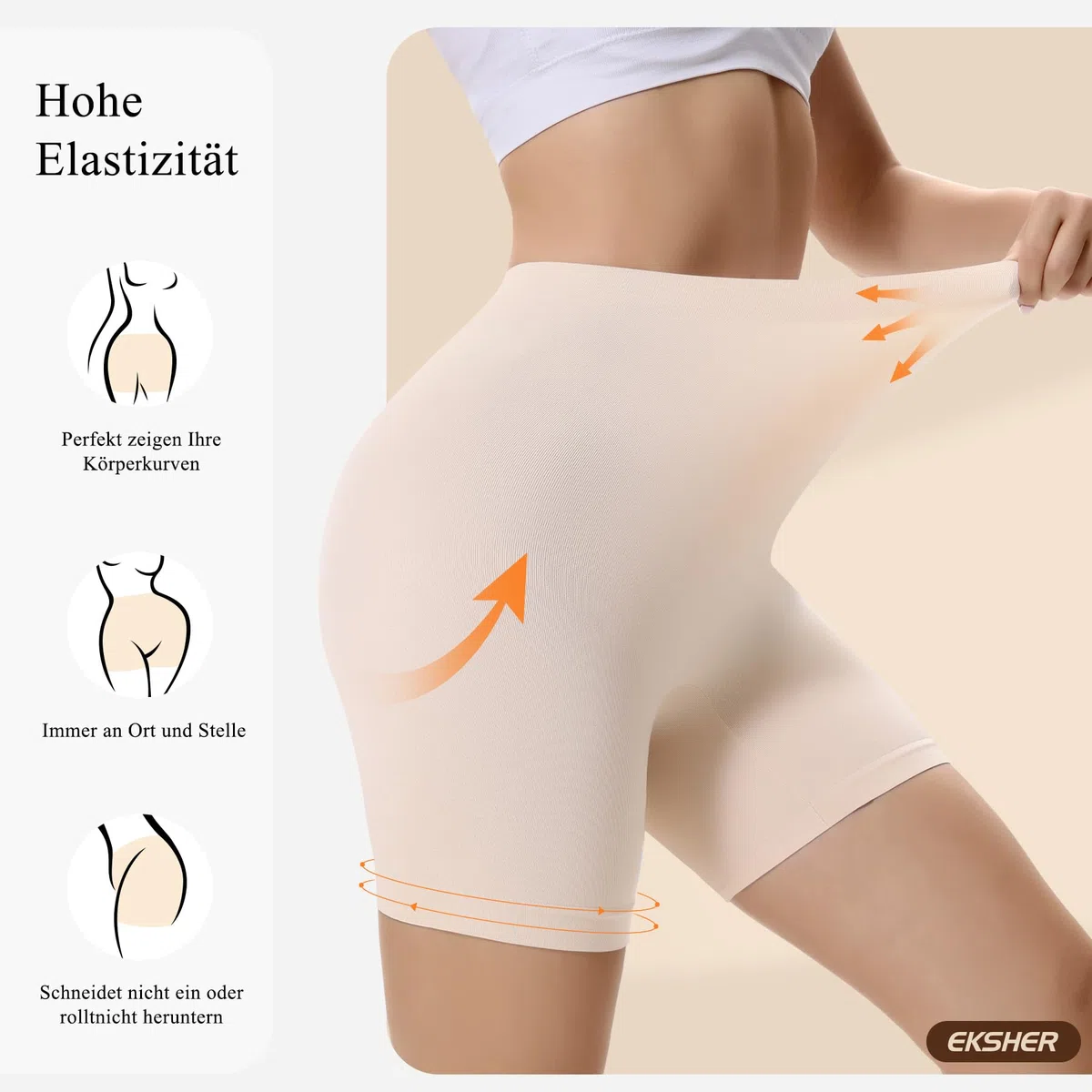 Pantaloncini Sottogonna Donna Antisfregamento Cosce Leggings Corti Vita Alta Shorts Elasticizzati Pacco da 3