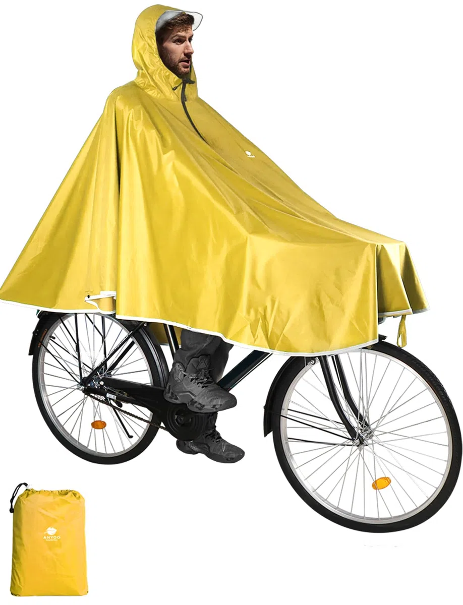 ANYOO Mantella da Bicicletta Impermeabile Portatile Leggera Poncho da Pioggia Bici Bicicletta Compatta Riutilizzabile Unisex per Backpacking Campeggio Aria Aperta